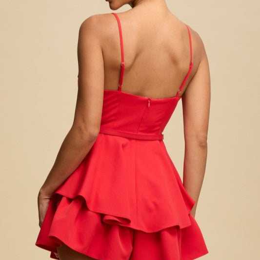 Draped Flame Romper