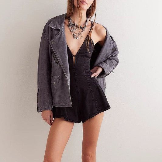 Blackout Denim Romper