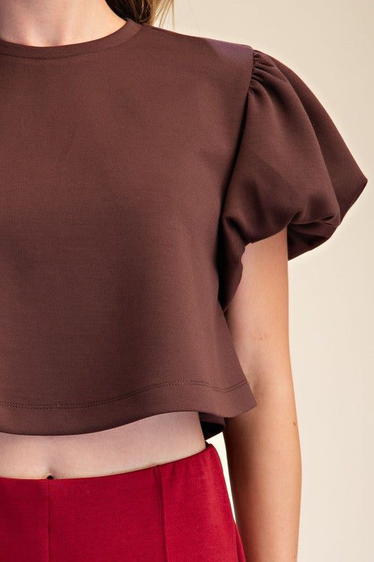 Brown Puffy Top