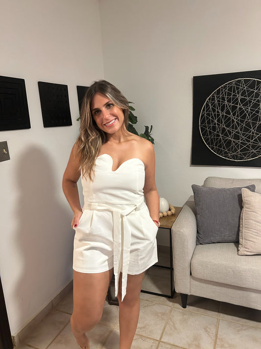 Off White Cutout Romper