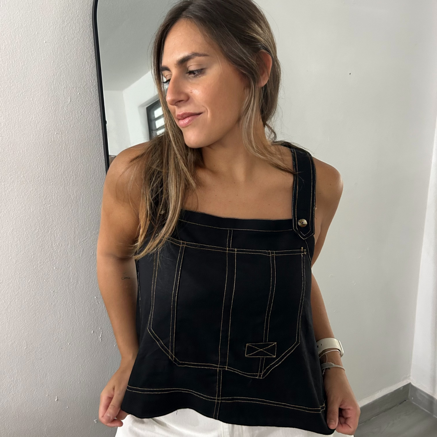 Black Overall Top