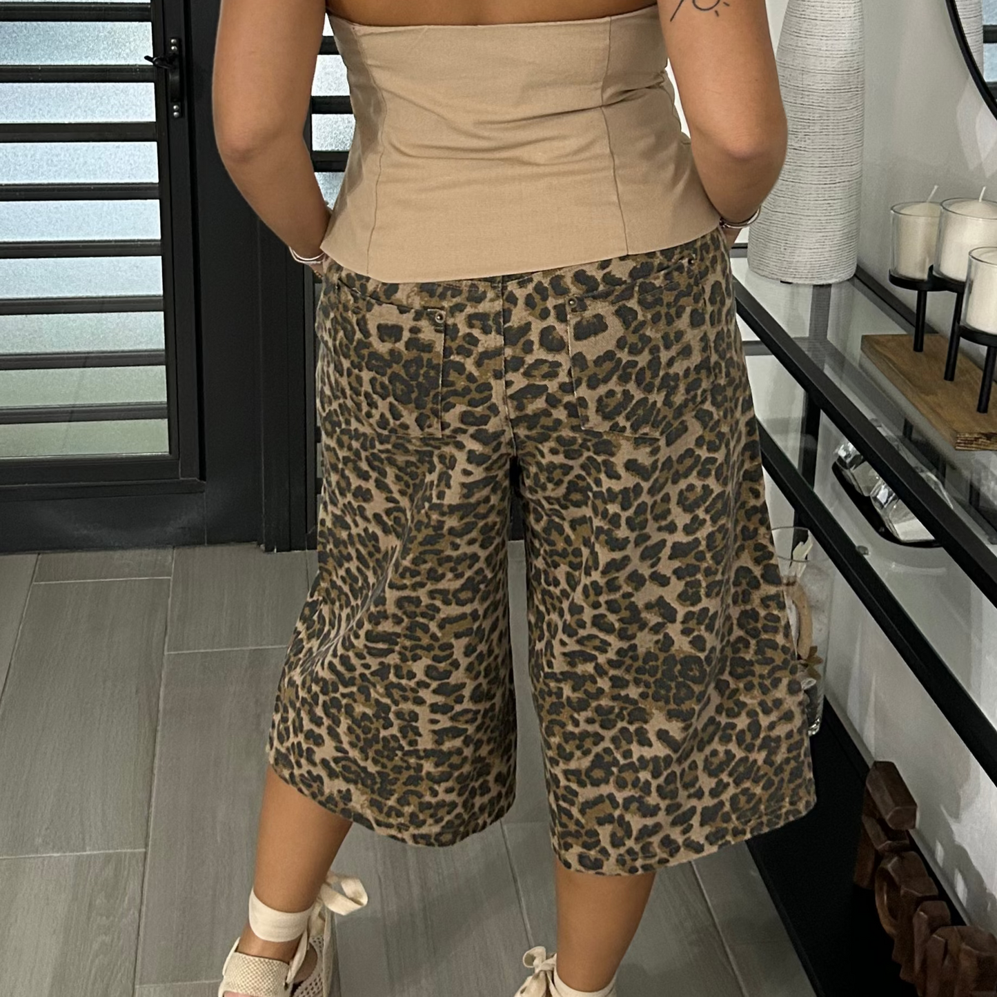 Leopard Denim Bottoms
