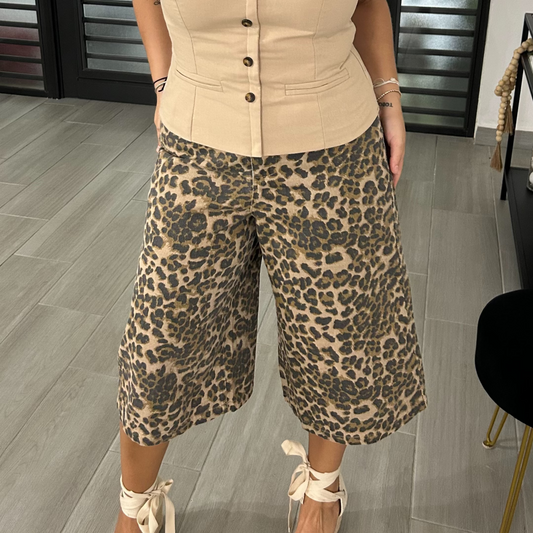 Leopard Denim Bottoms