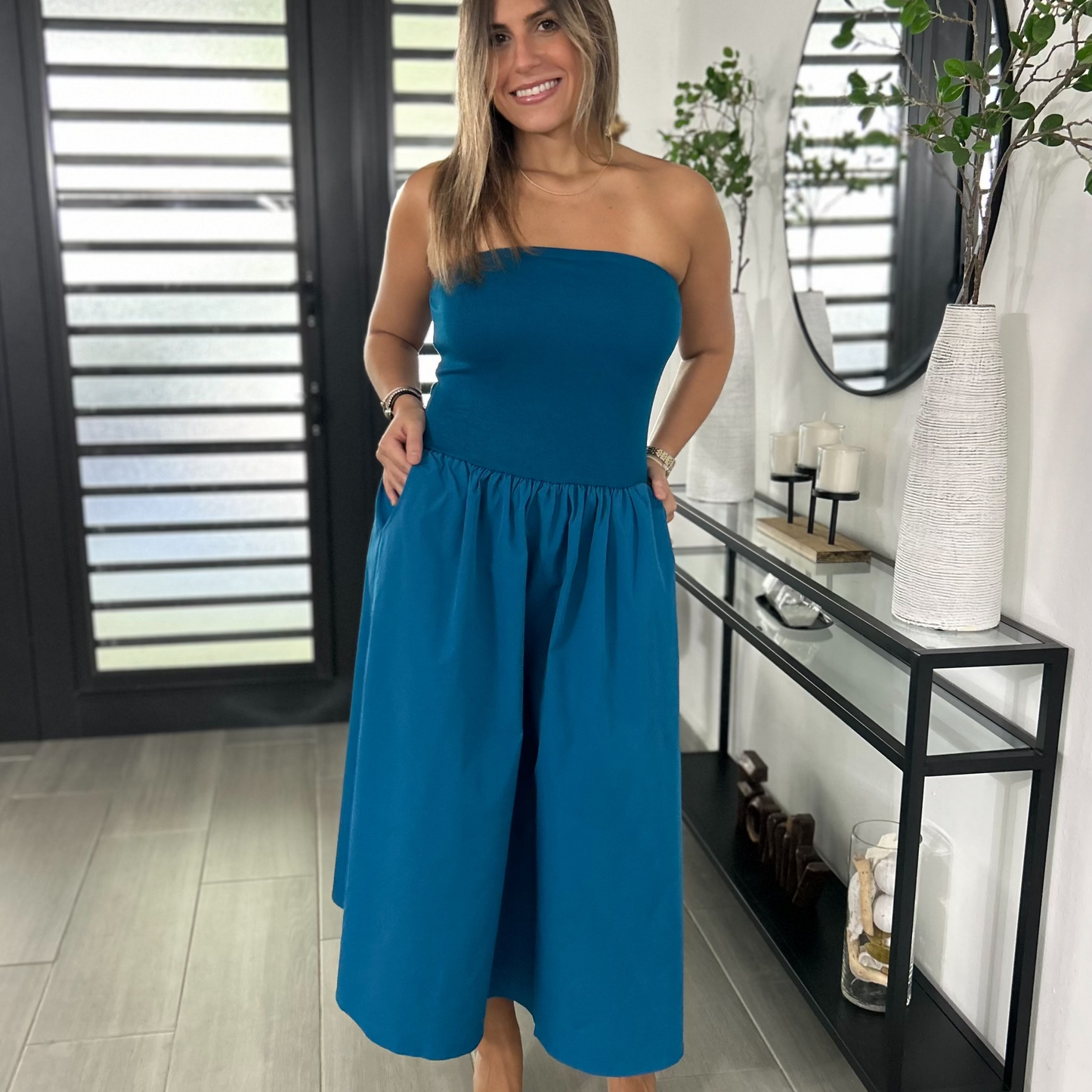 Teal Tube Midi
