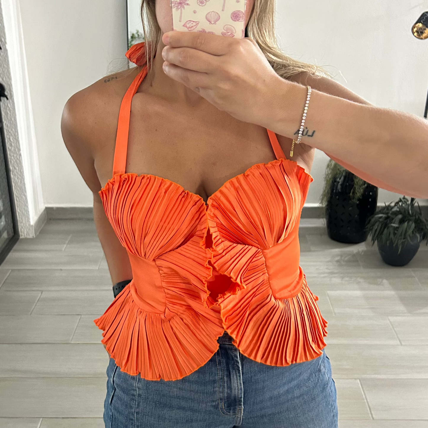 Tangerine Folds Blouse
