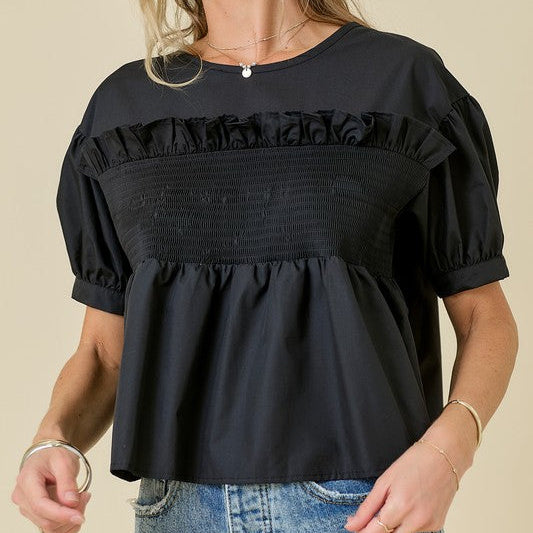 Smocked Detail Top