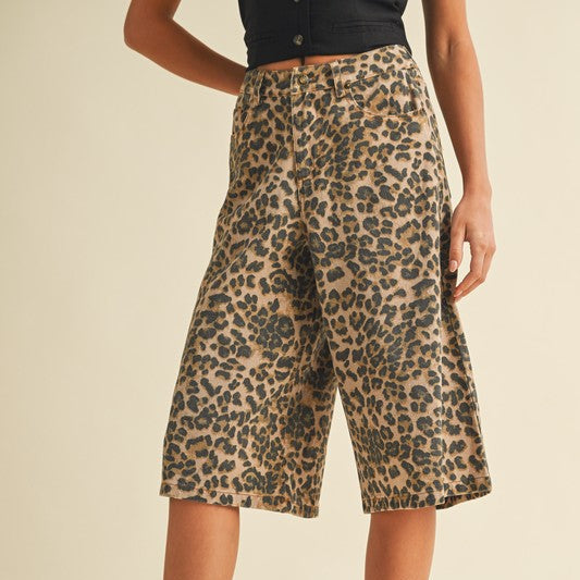 Leopard Denim Bottoms