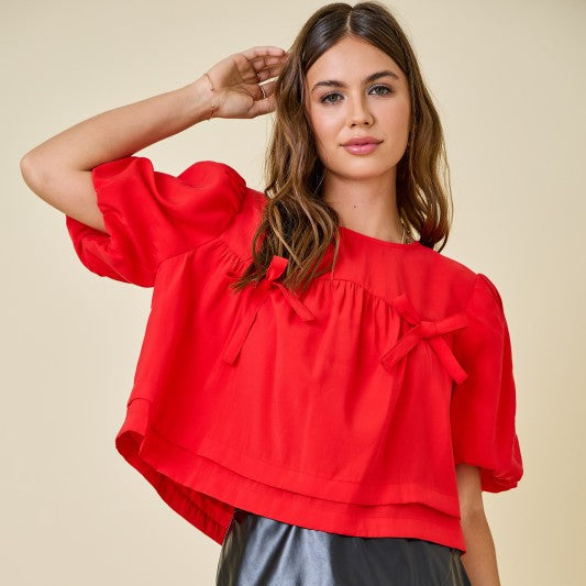 Bubble Sleeves & Bows Blouse