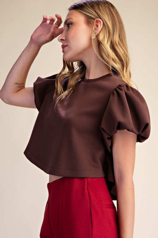 Brown Puffy Top