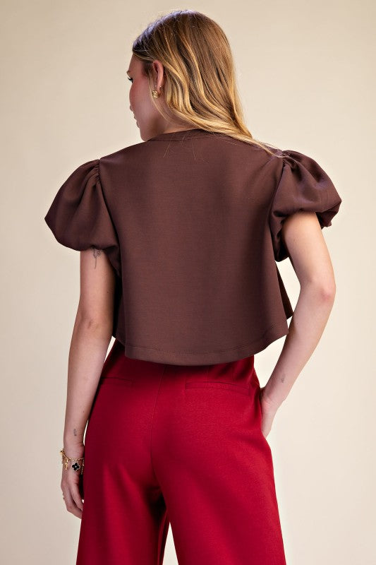 Brown Puffy Top