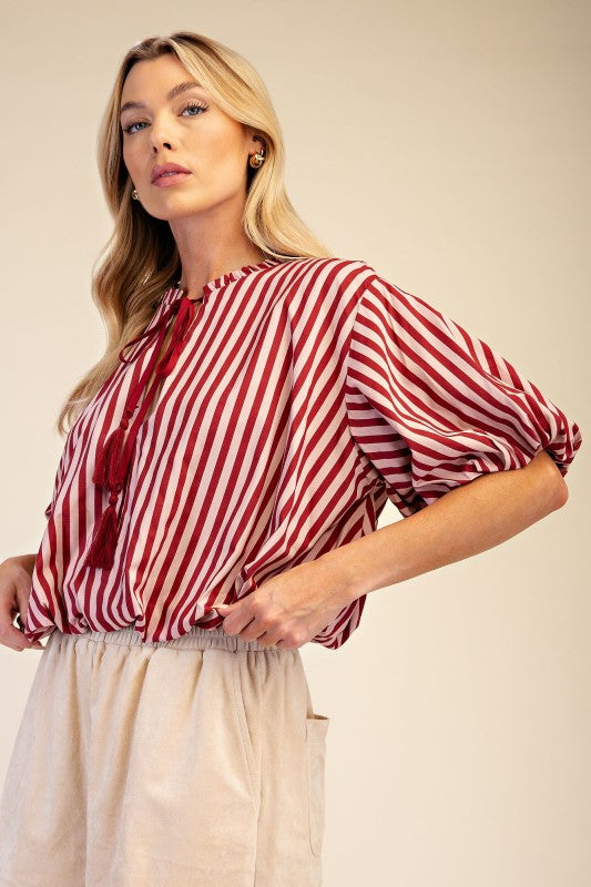 Tassel Stripes Blouse