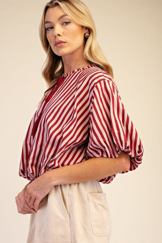 Tassel Stripes Blouse