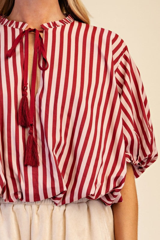 Tassel Stripes Blouse