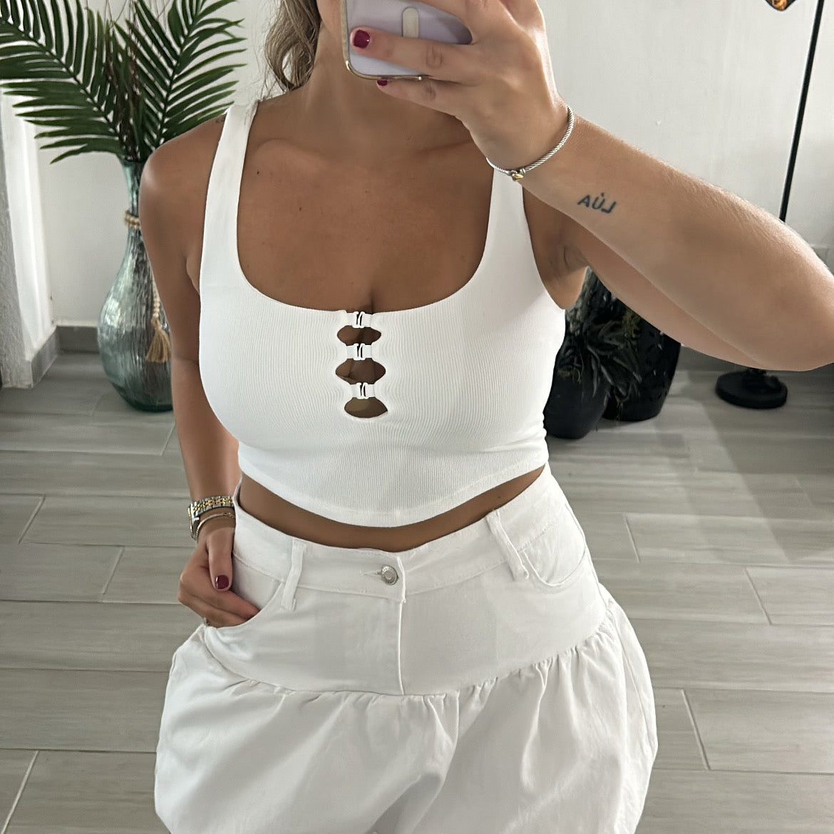 White Frame Tank