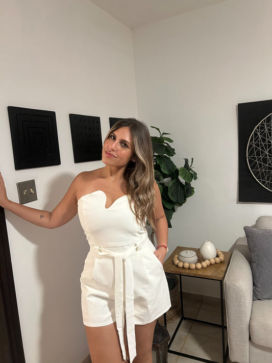 Off White Cutout Romper