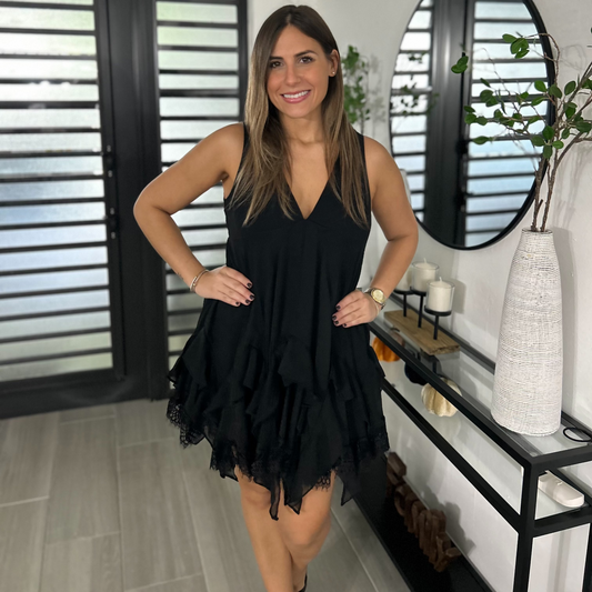 Midnight Lace Mini Dress