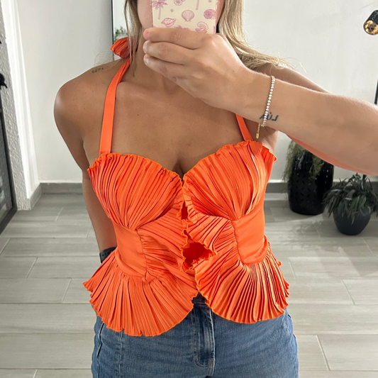 Tangerine Folds Blouse