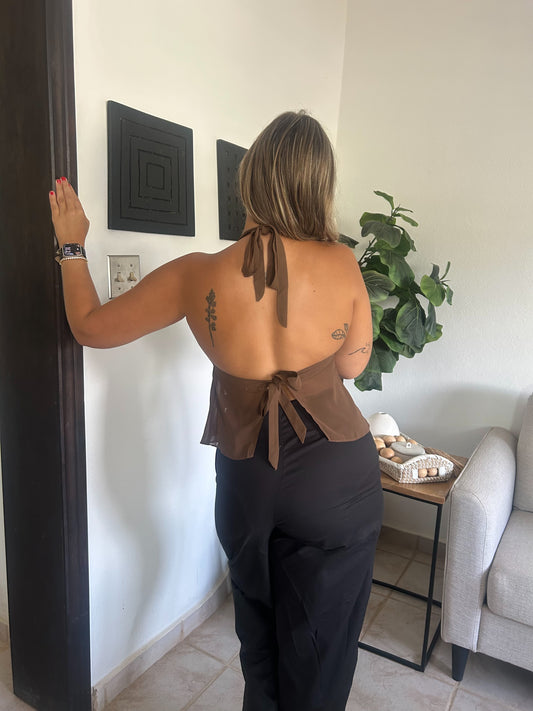Espresso Halter Top
