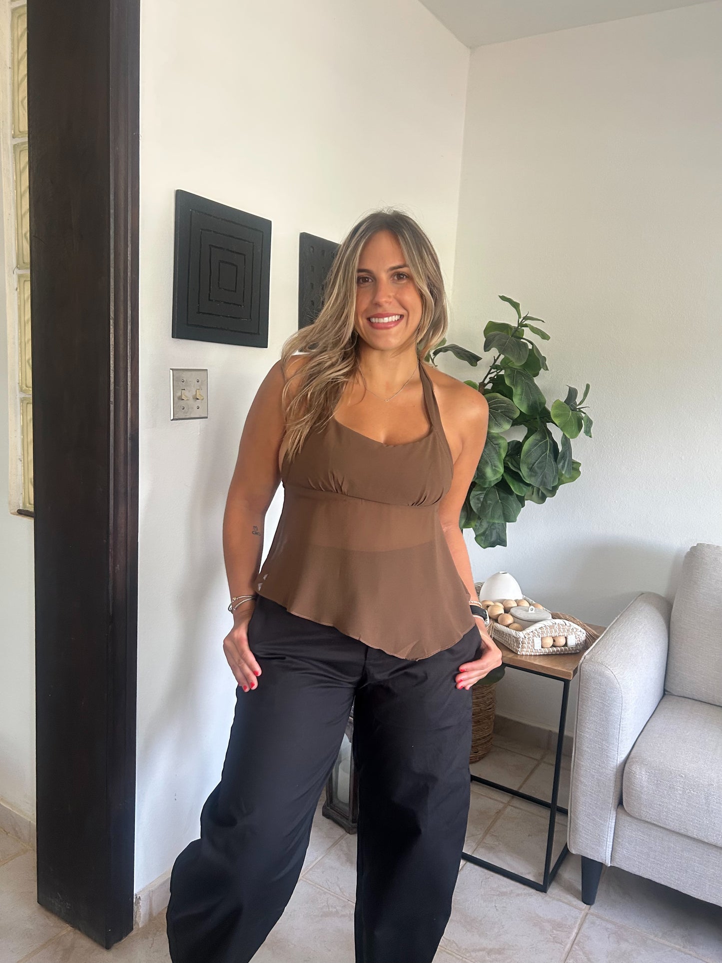 Espresso Halter Top