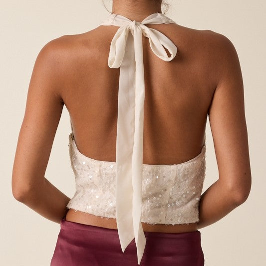 Luna Sequin Halter Top