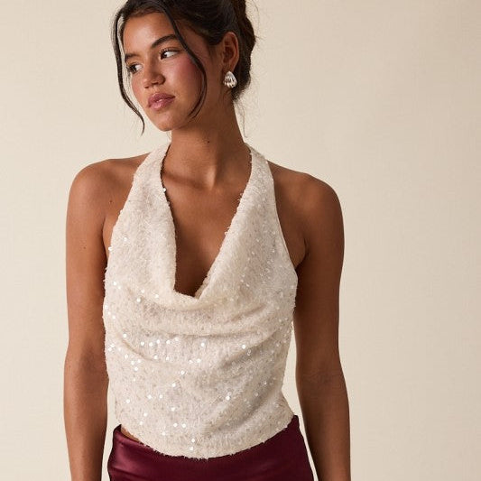 Luna Sequin Halter Top